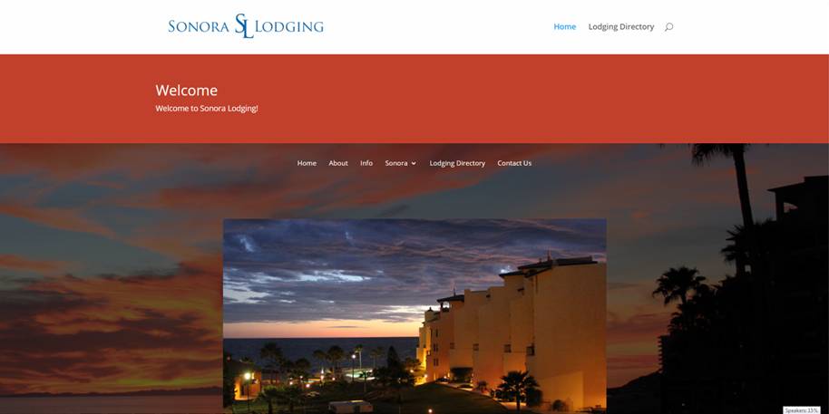 Sonora Lodging website designed and managed by iSynergies